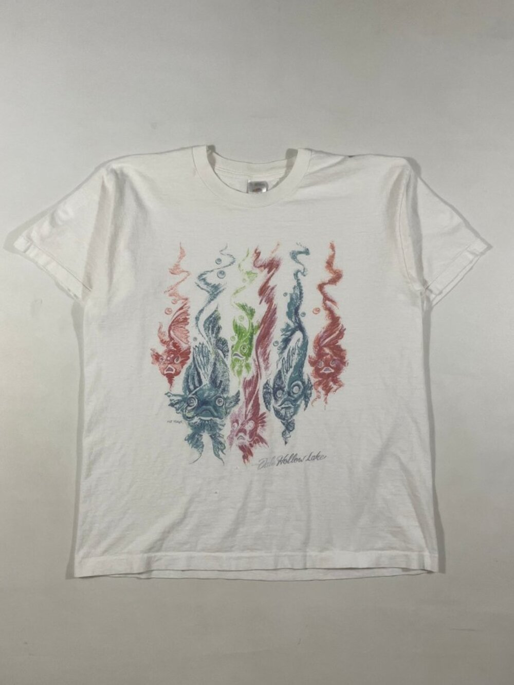 Vintage 90s Dale Hollow Lake Fish Art Souvenir Single Stitch T-Shirt XL